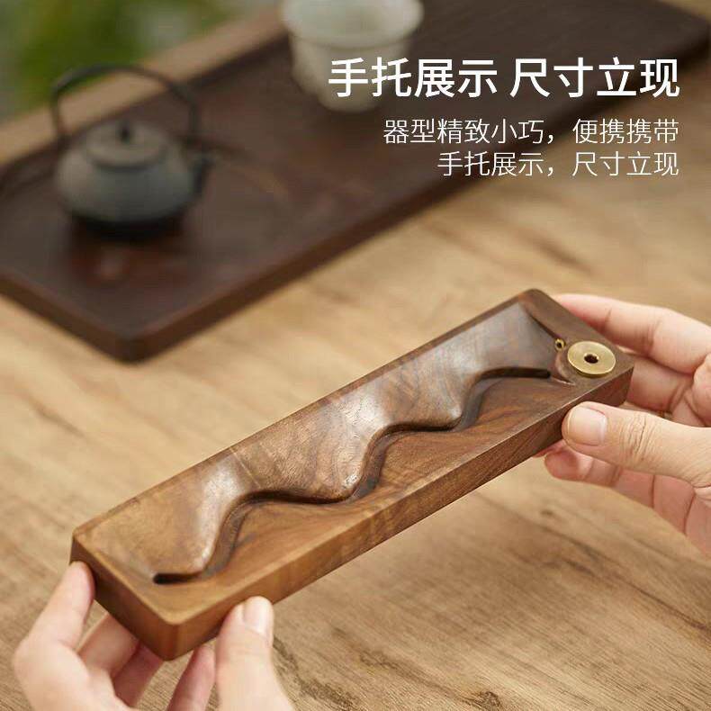 新款黑胡桃木倒流香香薰炉创意摆件家用木制实木沉香线香炉线香插