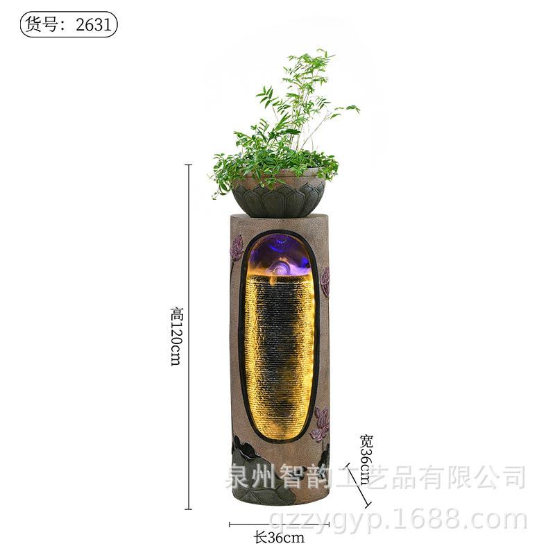 创意欧式喷泉流水摆件客厅办公室加湿器落地水景观流水器开业礼品