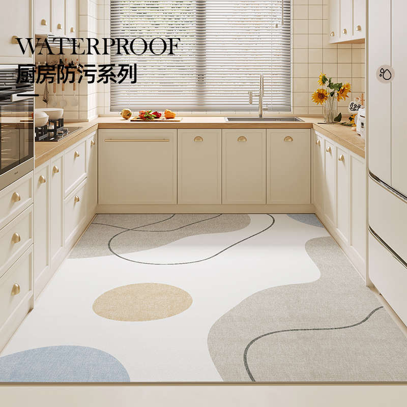 满铺厨房地垫防滑防油防水可擦免洗pvc 皮革入户地毯家用耐脏脚垫