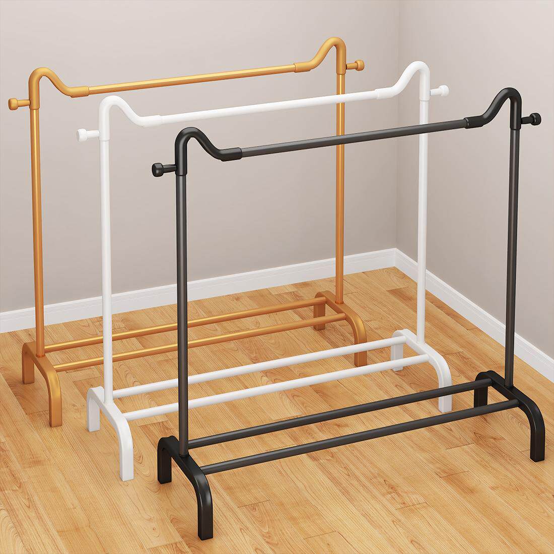 衣架落地折叠家用简易阳台晾晒衣服架子卧室收纳晾衣杆室内挂衣架