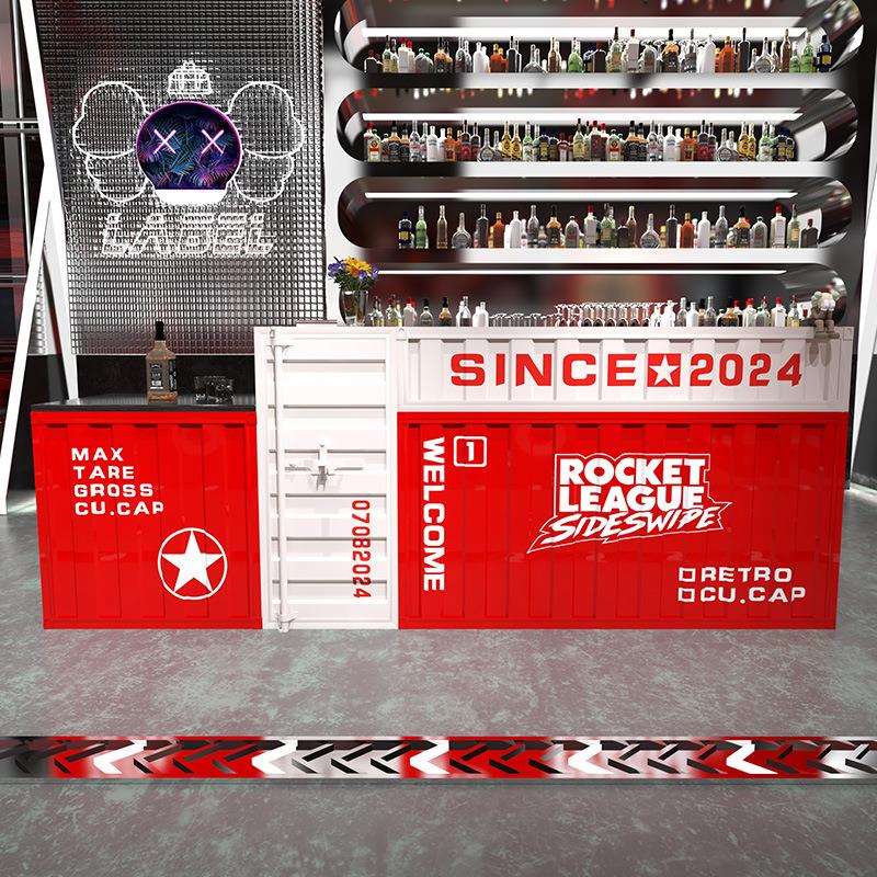 吧台收银台酒吧奶茶店工业风集装箱创意烧烤店健身房复古接待前台