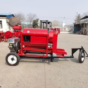 外贸订单900型水稻脱粒机全喂入式 脱粒机 大豆高粱柴油移动款