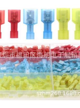 180pcs 22-16 16-14 12-10尼龙全绝缘公母快速接头绝缘压接接线柱