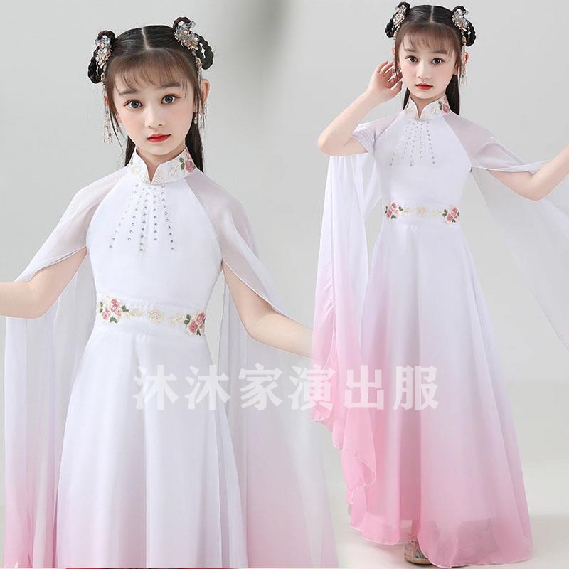 正品女童古筝演出民服中国风儿童弹古筝演出红服中大童艺考色乐演