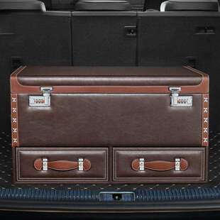 汽车收纳箱储物箱车载后备箱整理箱密码 轿车尾箱抽屉置物箱盒