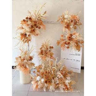 新款 饰花路引花排迎宾牌挂花 秋冬复古婚礼庆堂花排现场布置装