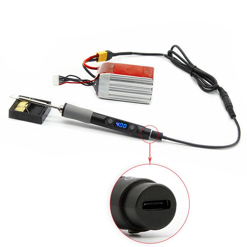 D60B电烙铁便携小型12-24V直流数显可调温智能休眠恒温电烙铁60W