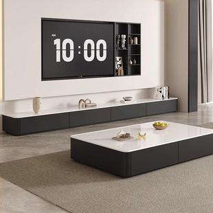黑色茶几视租柜组合家用客厅新地款 小户型落电电视CAM柜出房玻璃