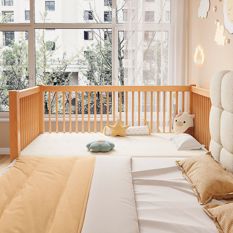 果畔拼接床婴儿实木床边床加宽大人定制护栏可升降围栏榉木儿童床