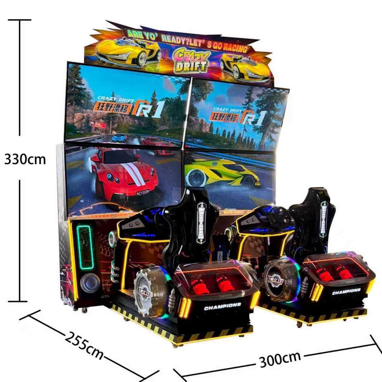 新款大型成人动感赛车游戏机高清双屏幕狂野漂移电玩设备街机