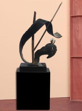 酒店金属铁艺书画艺术字体逍遥桌面雕塑客厅卧室锻打艺术品装饰