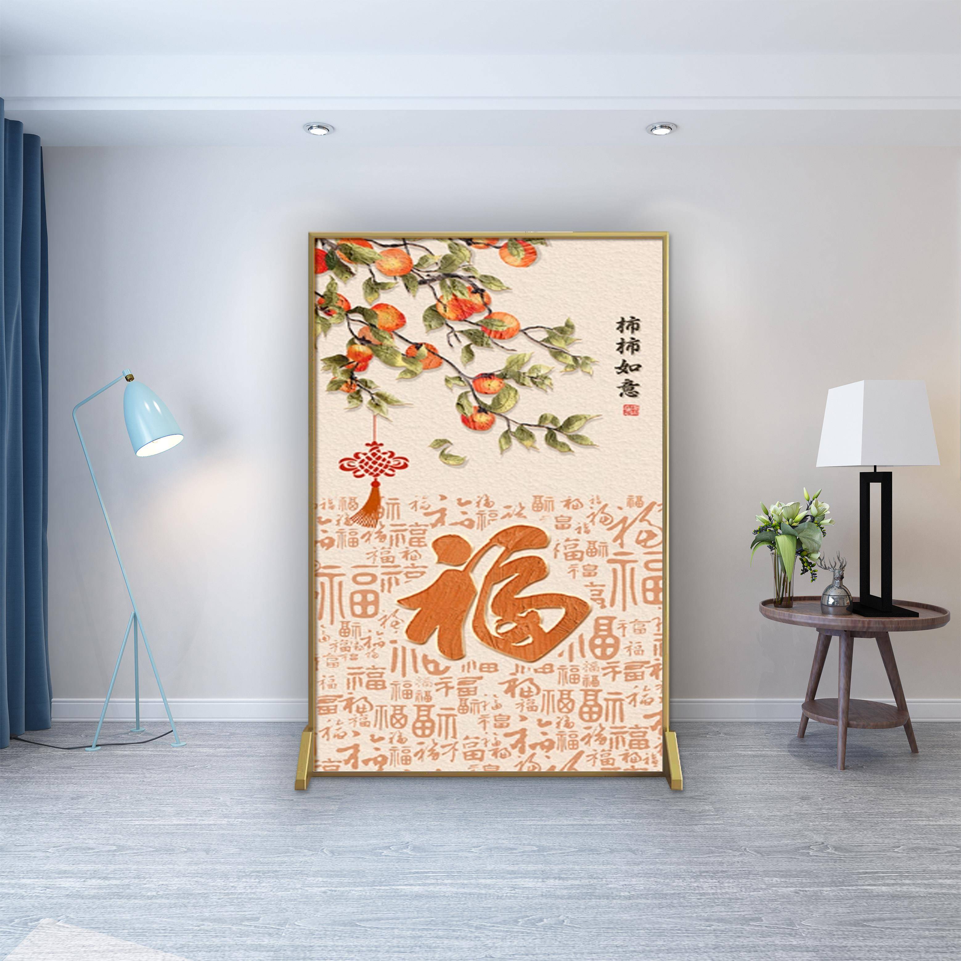 铝合金屏风现代简约隔断家用入户门客厅卧室遮挡移动玄关装饰座屏