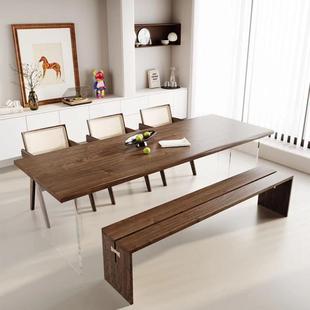 北美黑胡木餐桌亚wyy20250克力悬浮书桌木实木茶桌桌纯实木原大板