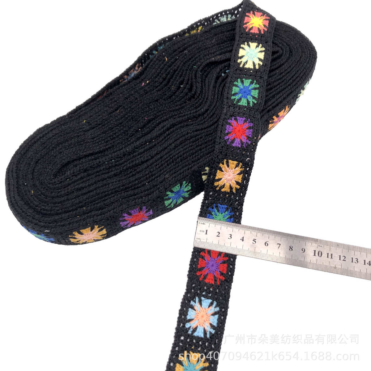 新款3.5CM针织小条码花边 仿手钩花边水溶绣花服装帽子包包辅料
