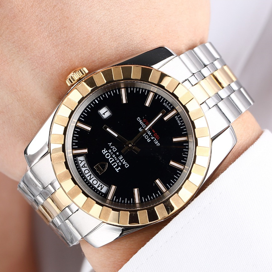 41mm[9.8新]帝舵经典系列18K黄金自动机械手表男士正品23013