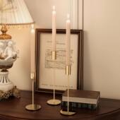 北欧风浪漫烛光晚餐铁艺金色烛台装 拍照道具氛围 饰摆件结婚仪式