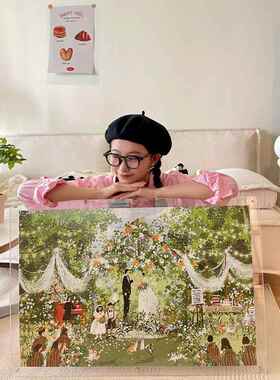 猫空婚礼进行时拼图专用高透亚克力3层框可挂可靠墙