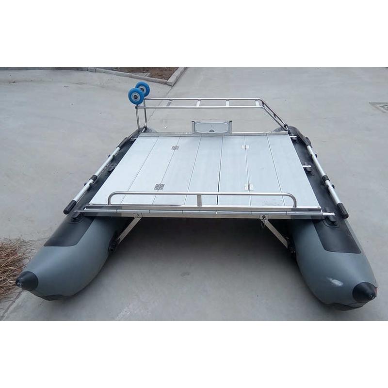 艇2019双体船便携式/亚休闲/新款充路平台气艇带钓台拉车//船双体