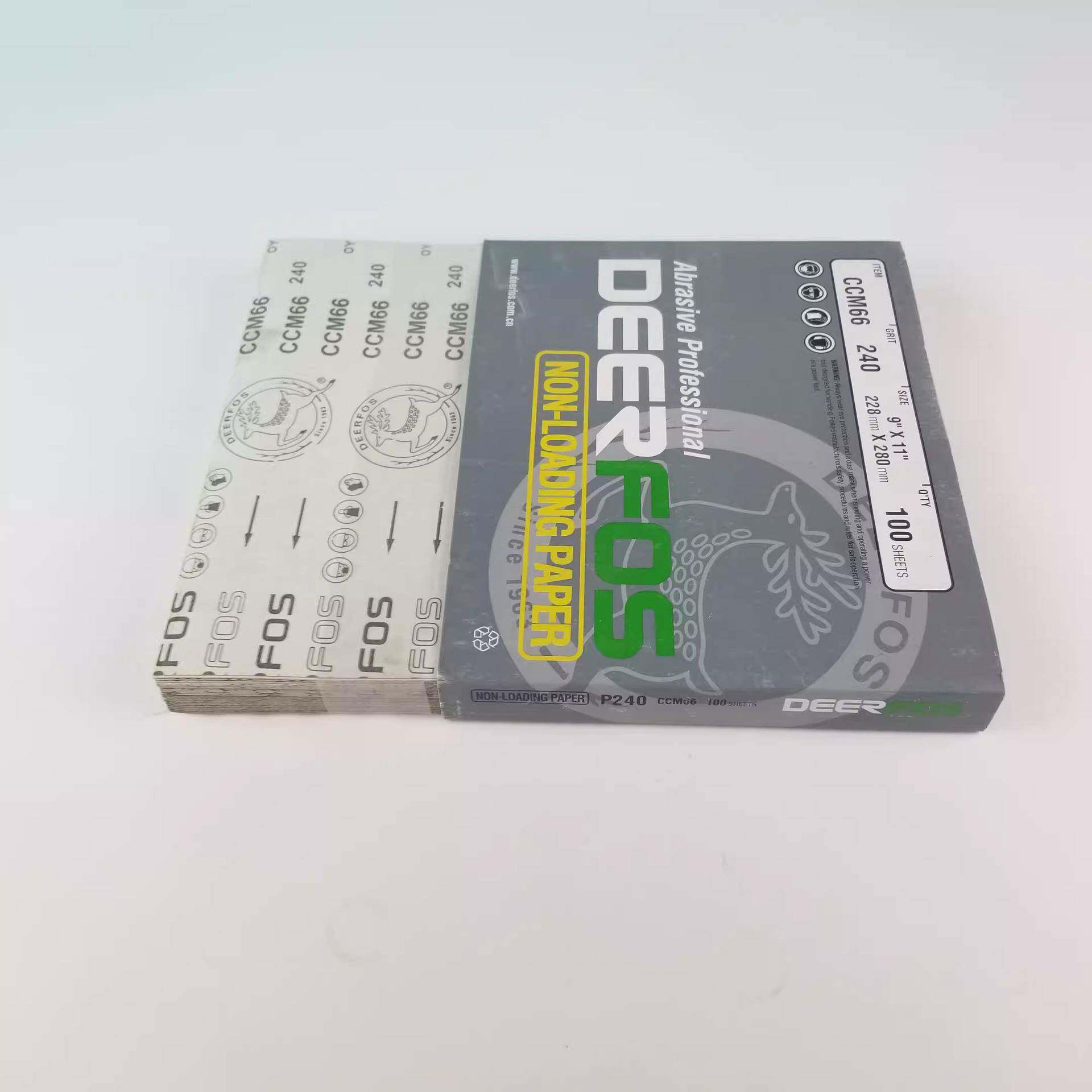 鹿牌干砂纸进口纸砂纸涂层砂喷纸抛油漆砂抛木工涂磨EMC干磨砂纸
