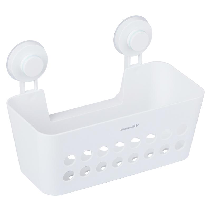 OJ8F塑料收纳篮置物架吸壁挂篮浴室洗手间置物筐吸盘免打孔收纳