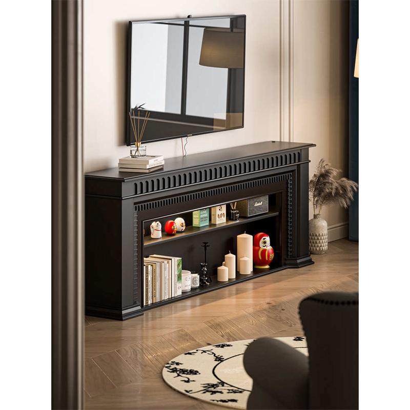 fc吉森木业美式壁炉电视柜全实木黑色法式客厅新款装饰落地柜玄关,住宅家具,壁炉架/壁炉柜,淘宝优惠券,粉丝福利购,淘宝优惠卷
