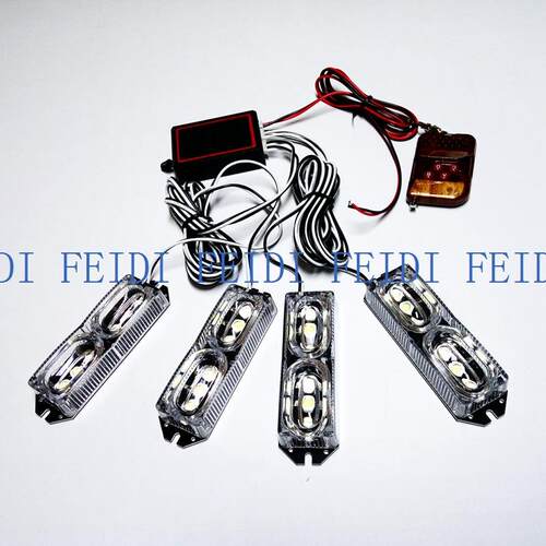 03039 爆款 无线遥控 4X6LED 一拖四 24W 24LED中网爆闪灯频闪灯