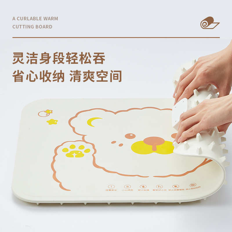 110V暖菜板家用热菜板柔性可折叠保温硅胶加热菜板恒温暖菜垫