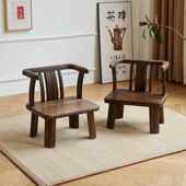 木72中式 实椅子带扶手靠背凳子榻椅榻米圈椅矮凳小茶几飘窗桌休闲