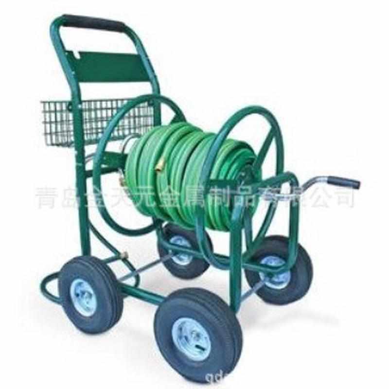 软管绕管架洗车水管便携式水管车收纳架小型四轮金属水管收纳车