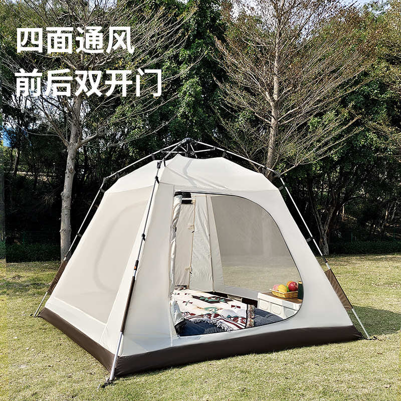 全自动速开户外露营帐篷便携式涂银户外防晒防风防雨水休闲公园帐