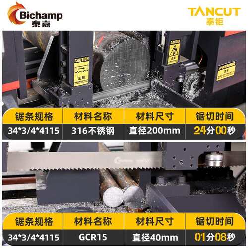 泰嘉Bichamp泰钜TANCUT双金属带锯条M42不锈钢模具钢切割带锯条