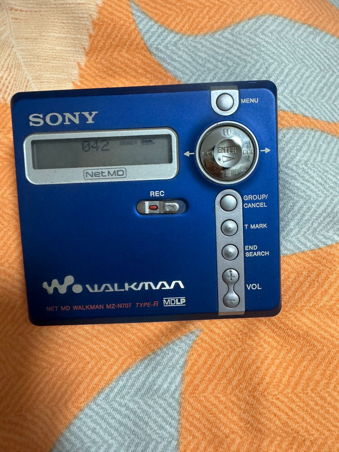 소니 MD 워크맨 MZ-N707 블루 본체 단품 (AA 배터리 사용, NetMD 지원) 1