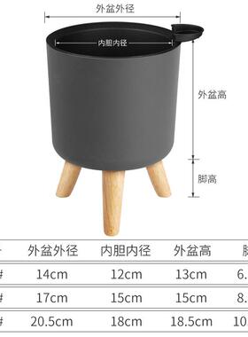 新款直销懒人自吸水花盆租摆客厅卧室室内圆形落地大花盆懒人花盆