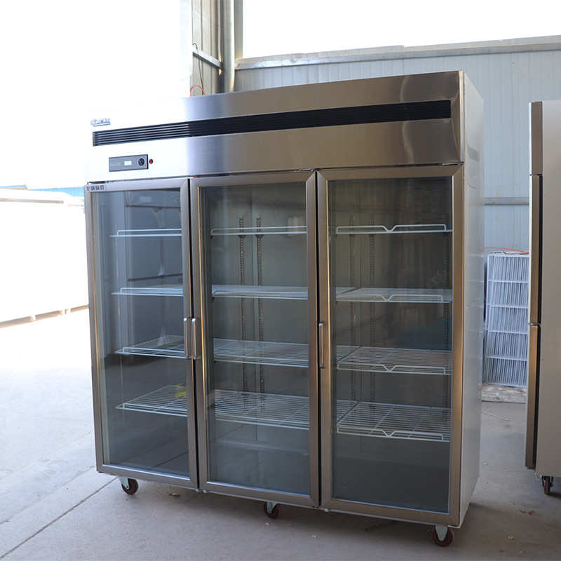 厂家批发不锈钢冷柜 超市饮料冷藏展示柜保鲜柜 商用三门玻璃冷柜