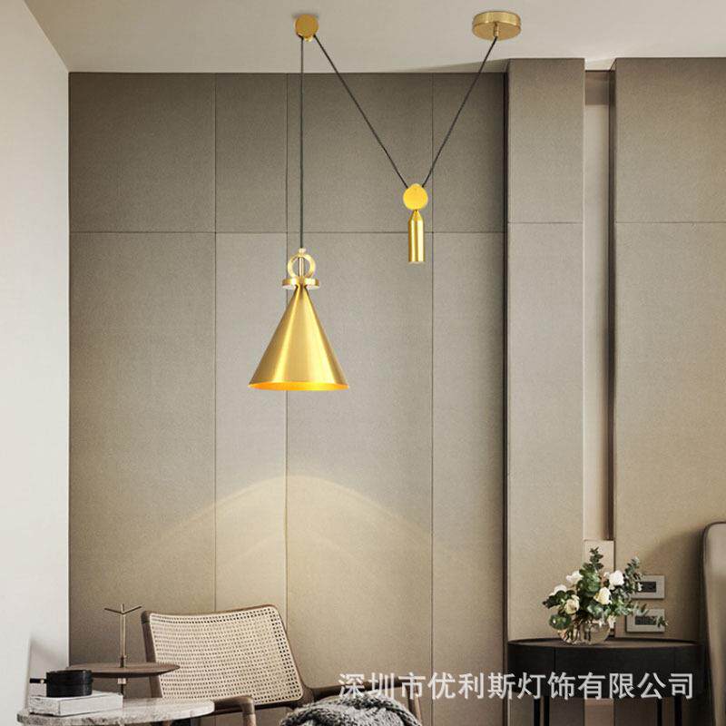 后代具斗形餐厅卧室书房橱窗过道灯创意升漏降滑轮小现吊426灯灯