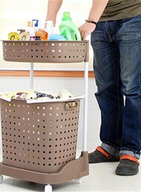 塑料两层三层脏衣篮创意SHW轮合式置物洗衣收篮纳篮组带脏衣篓