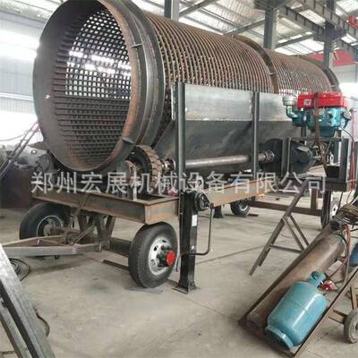 生活垃圾分拣设备砂石滚筒回转筛沙场石料滚筒筛土石分离高效筛分