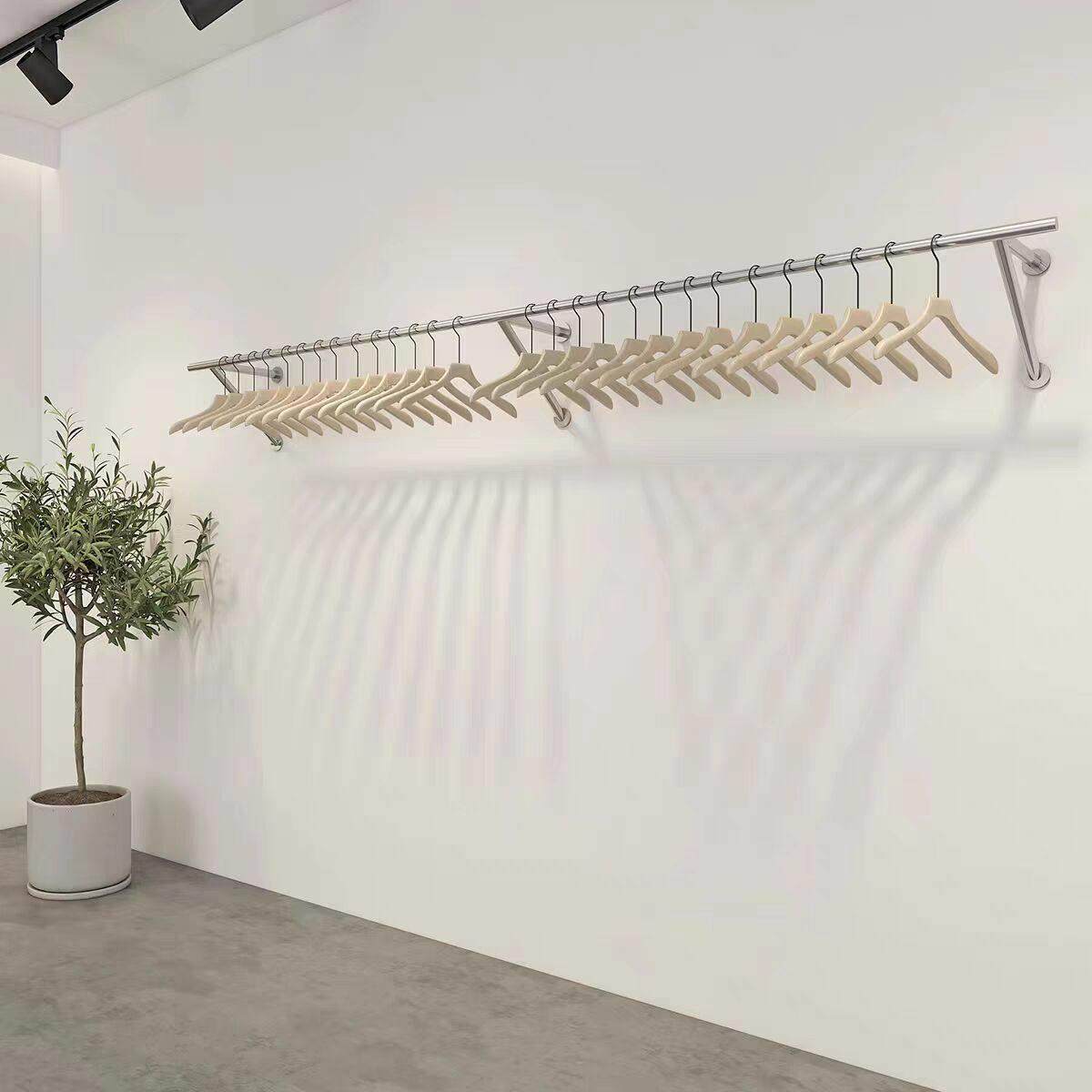 服装店展示架上墙壁挂式加厚不锈钢简约女装店货架童装挂衣架定制,商业/办公家具,服装展示架,淘宝优惠券,粉丝福利购,淘宝优惠卷