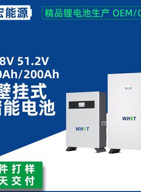 48v51.2V100Ah壁挂式储能电池5度电10度电站立式磷酸铁锂家庭储能