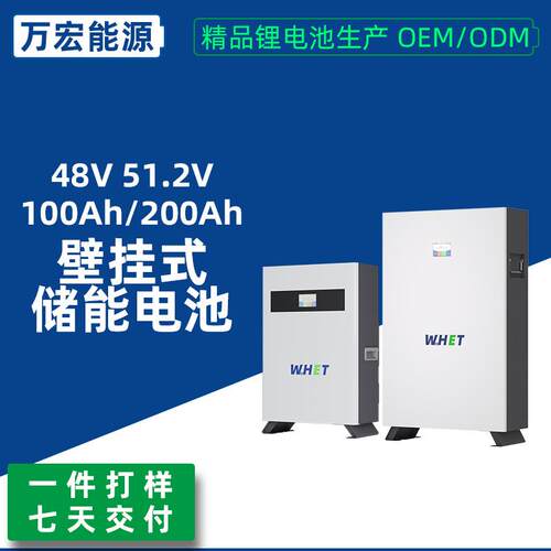 48v51.2V100Ah壁挂式储能电池5度电10度电站立式磷酸铁锂家庭储能