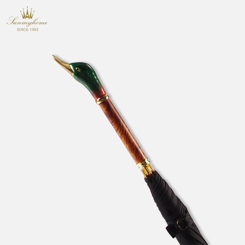 高档SUNMYHOME雨?镀金鸭子雨伞动物头创意晴伞男女商复古英伦长伞