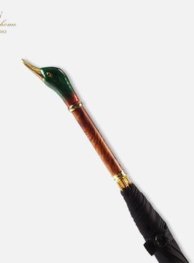 正品UNMY伞HSOME?镀伦金鸭子雨伞动物头创意晴雨男女复古英长柄伞