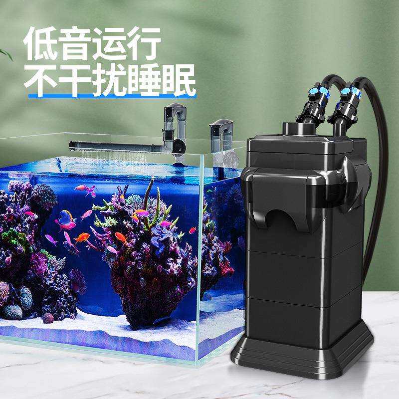 疯狂水草鱼缸外置过滤桶壁挂式除油膜静音三合一水循环一体过滤器