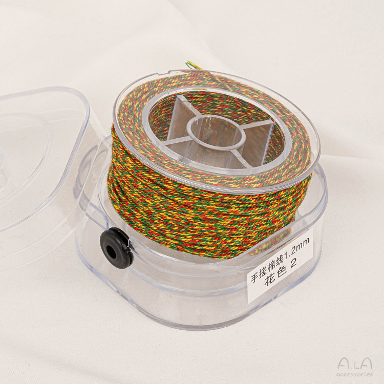 手搓棉线藏式文玩线绳五色线彩绳流苏绳子diy手工串珠编织棉线材