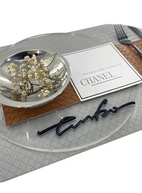 简约轻奢西装饰餐具套样板间656装餐盘摆件样板房餐盘餐桌软装摆