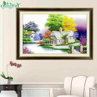 青飞悠然小居十字绣田园风光江南水乡风景装饰刺绣客厅卧室餐厅