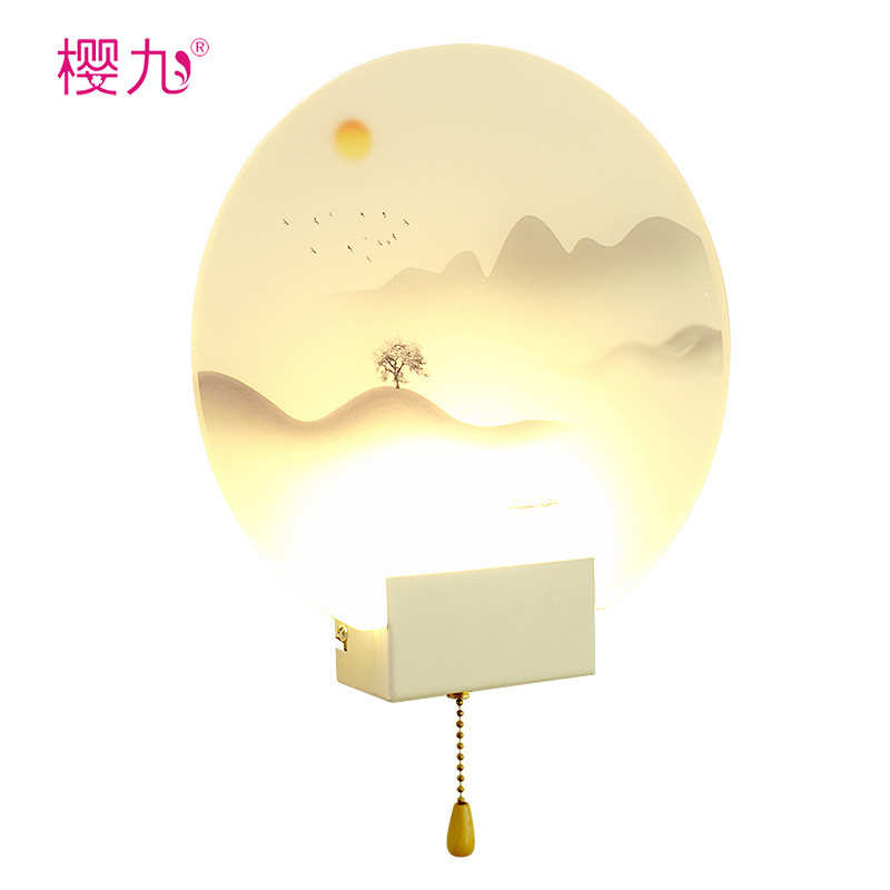 led壁灯简约现代卧室床头灯欧式田园温馨客厅过道楼梯背景墙壁画