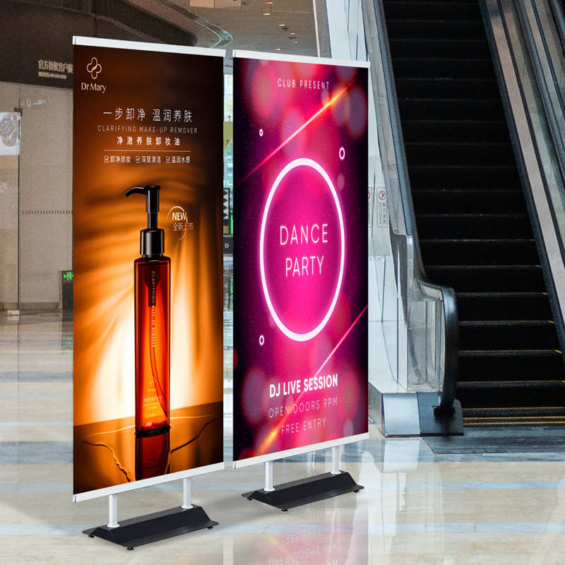 三层背景架德架广告海报升降架节活动促销可调屏风展展展会铝合金