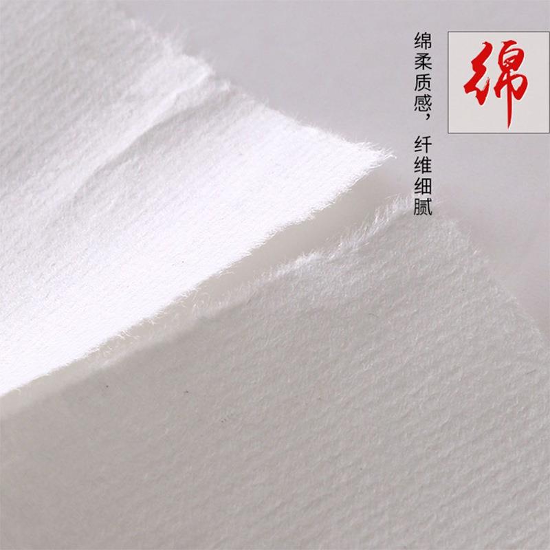 加厚四尺宣纸生半熟3生宣纸书法国画作品初学者熟宣毛笔字练习半