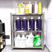 简易整洁多层不锈钢落地夹缝置物架宽15 25厘米多层收纳架储物架